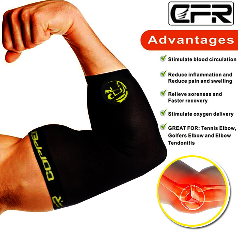 CFR Copper Elbow Brace Support Compression Sleeves Arthritis Tendonitis Pain US