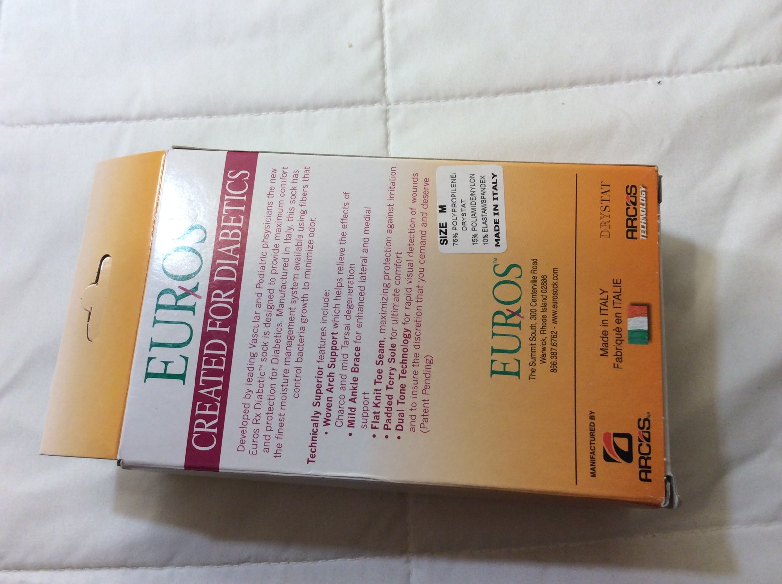 Euros Diabetic Unisex Padded Compression Socks Size Medium
