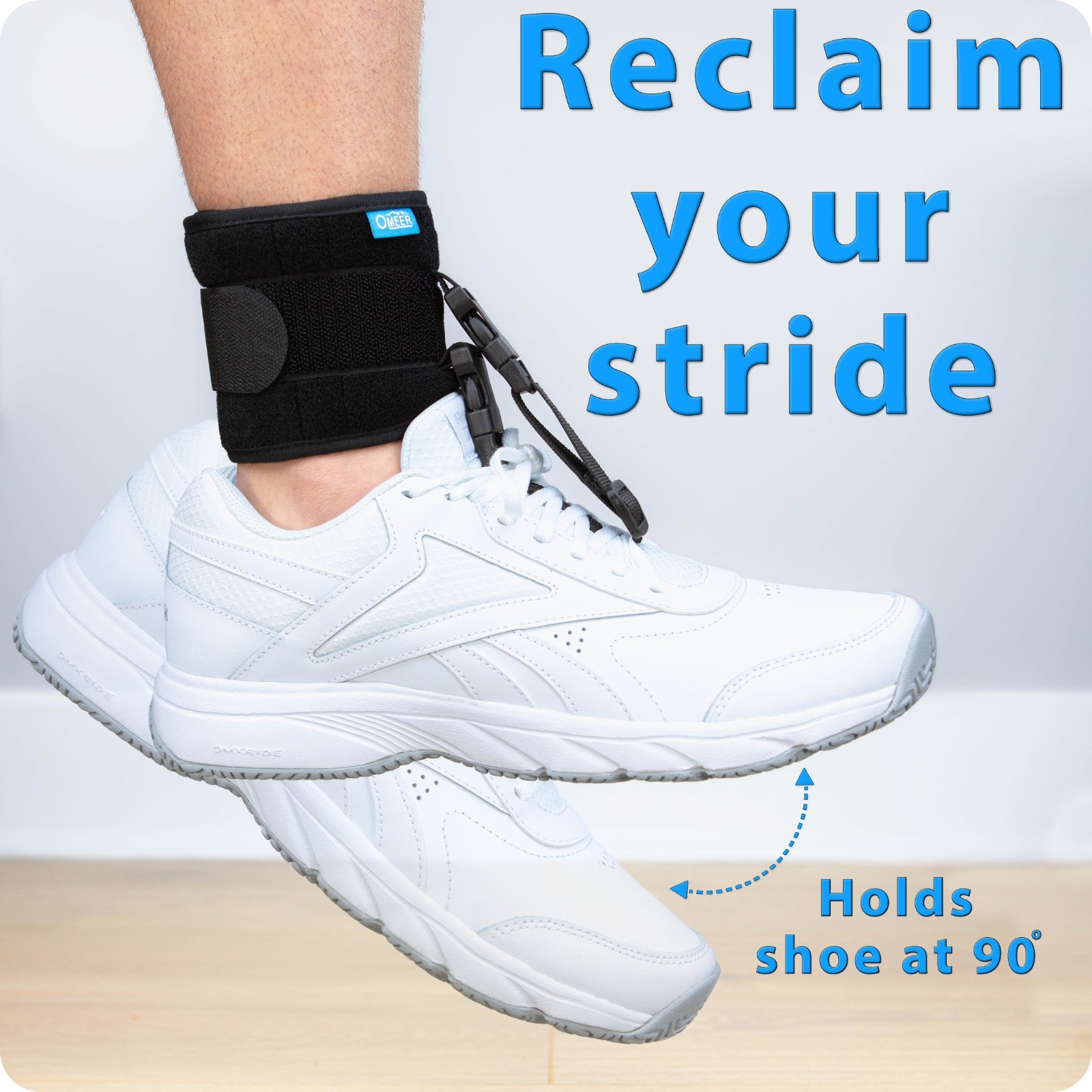Omeer AFO Foot Drop Brace For Walking With Shoes Provides Adjustable Drop Foot B