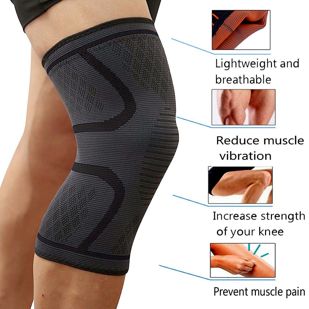 2PCS Knee Sleeve Compression Brace Support Sport Gym Joint Pain Arthritis Relief