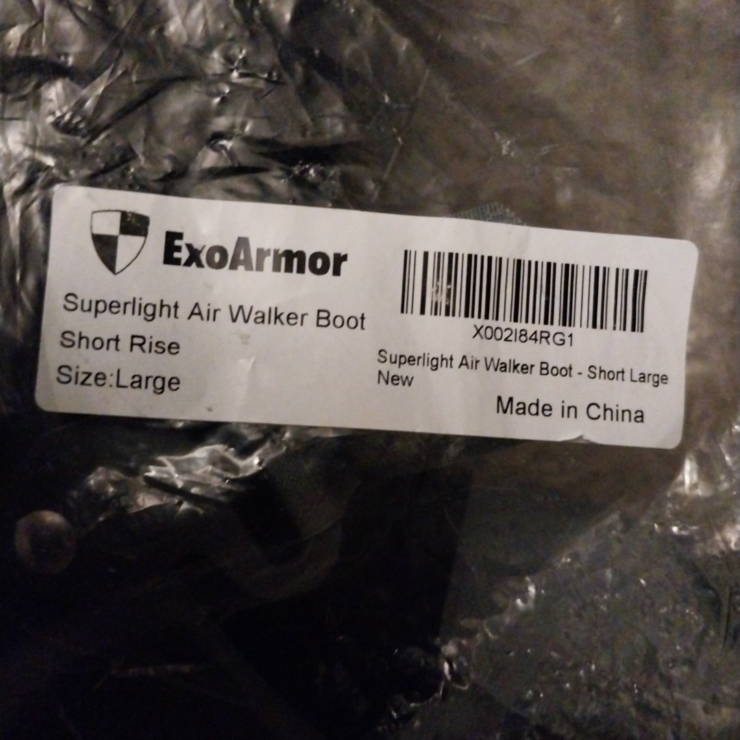 ExoArmor Superlight Air Walker Boot Short Rise Size Large Grey Recovery