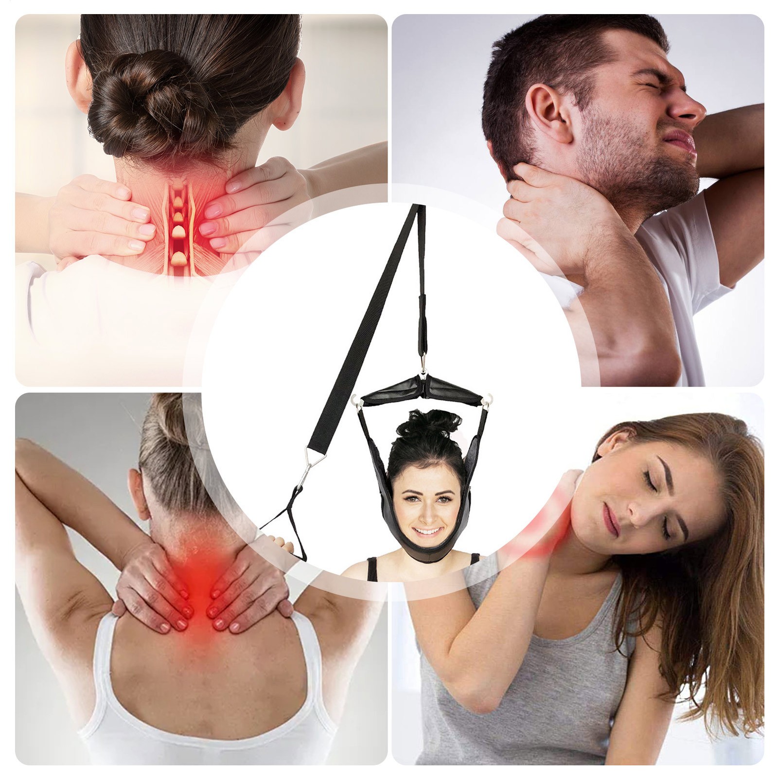 Cervical Neck Stretcher Traction Device For Pain Relief Spine Alignment Therapy~