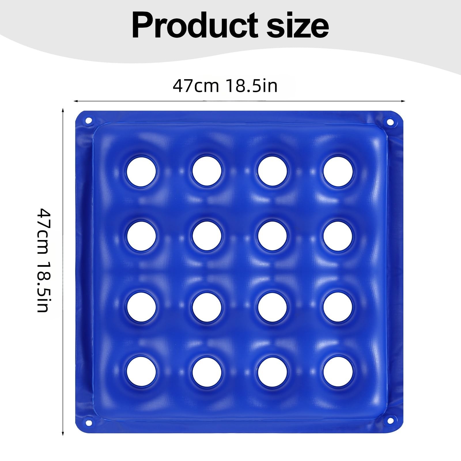 2-Pack Inflatable Seat Cushions, Pressure Relief Waffle Large, Blue and Cream