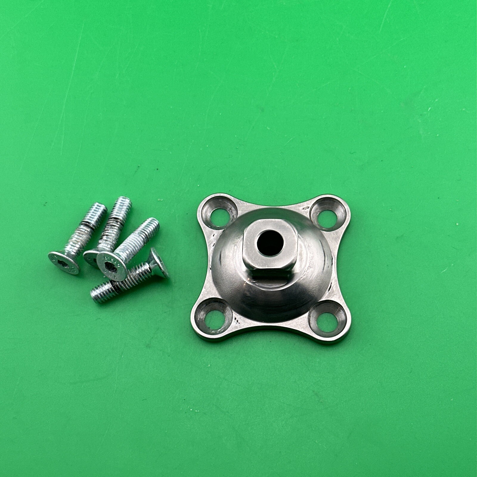 Prosthetic Component Adapter Part 4 Hole Plate. Bulldog Plate