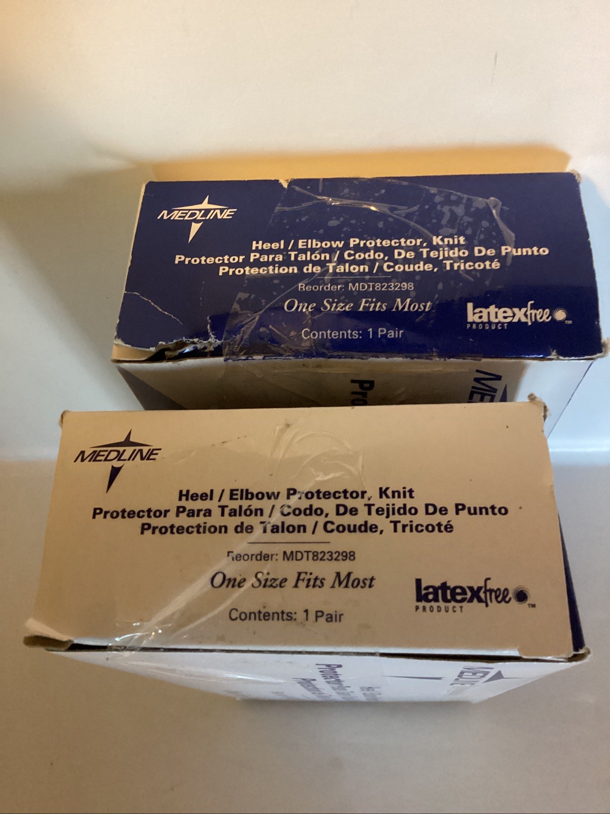 2 Pair Medline Knit Heel Elbow Protector MDT823298 One Size Fits Most Latex Free