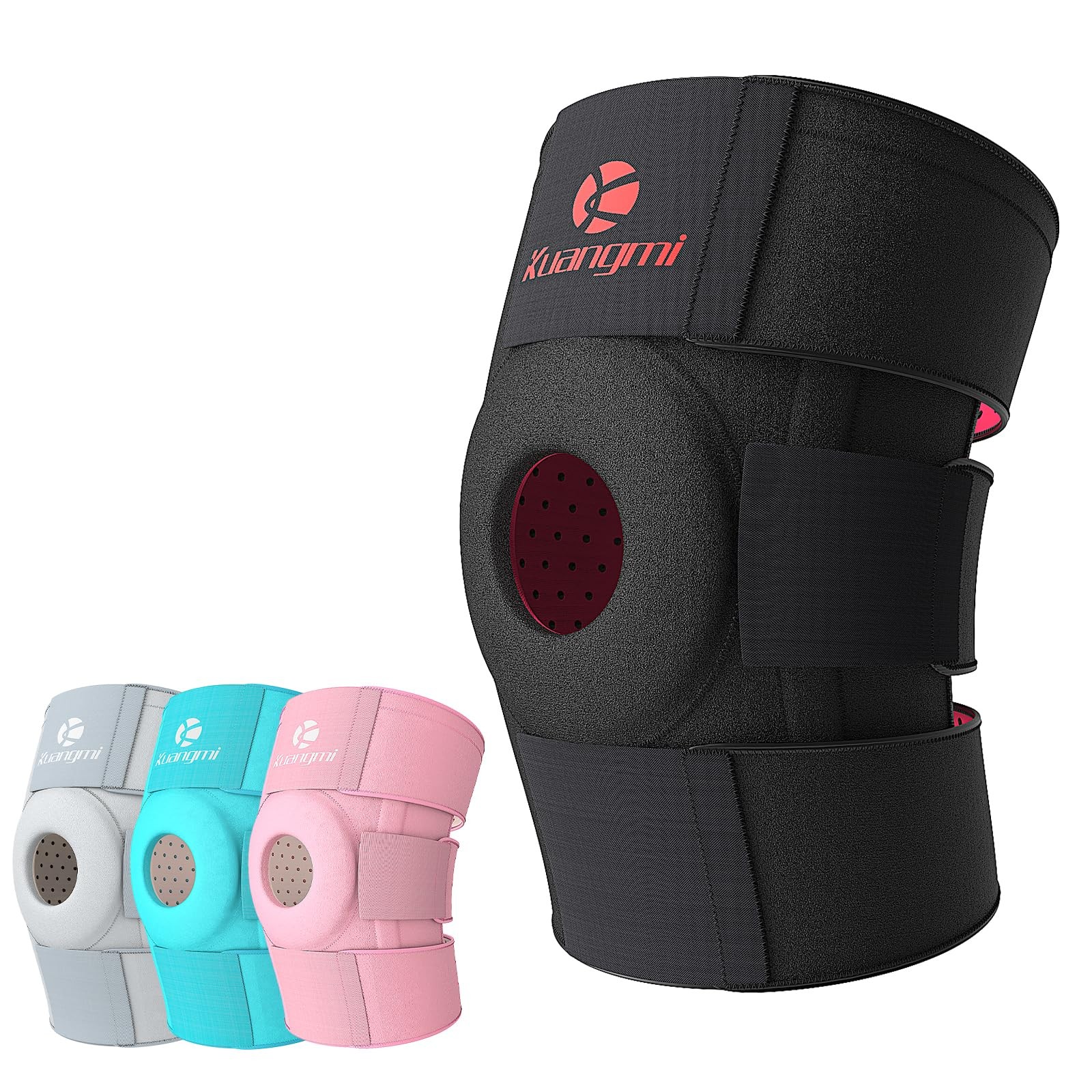 Knee Brace with Side Stabilizers & Patella Gel Pad,Adjustable Compression Kne…