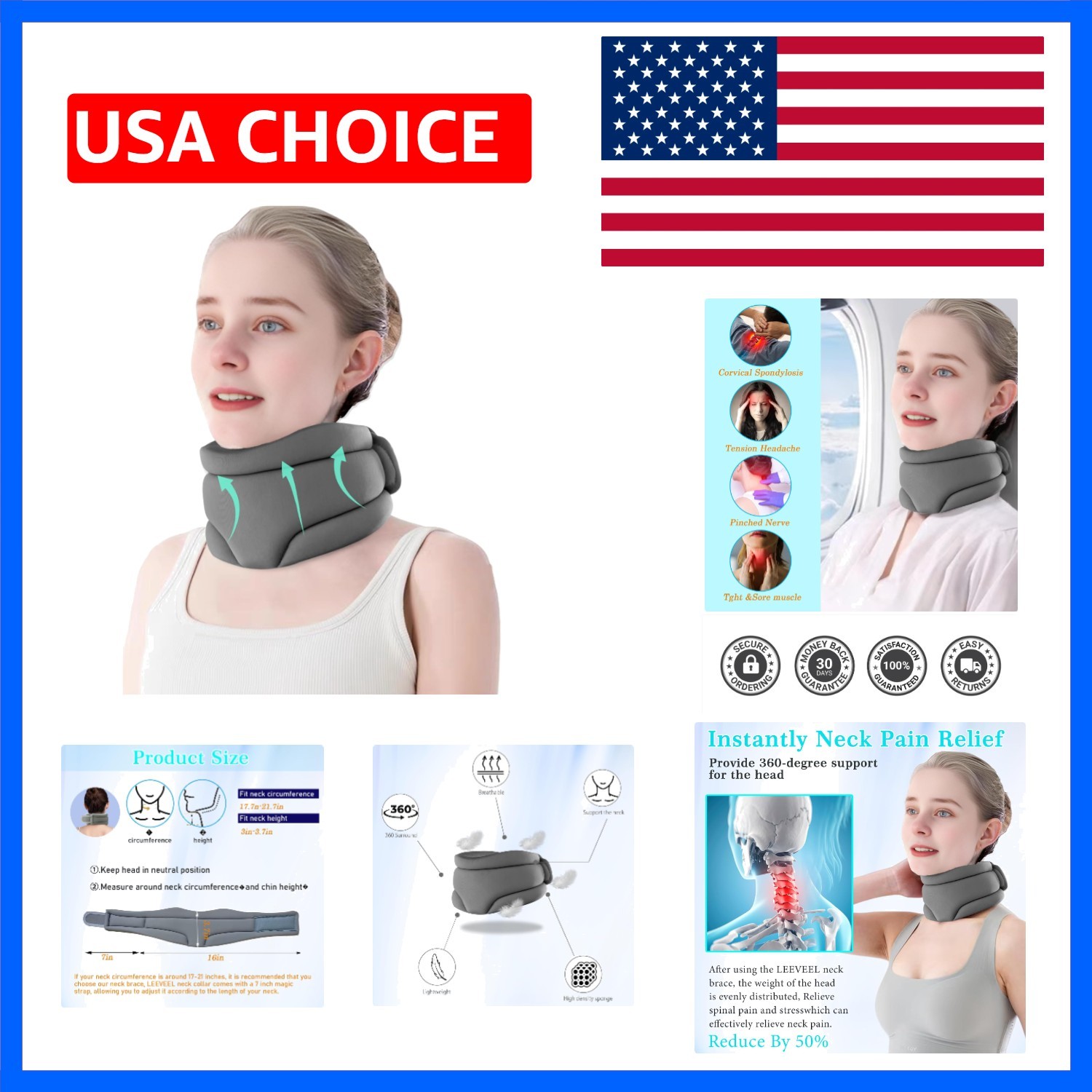 Neck Brace Cervical Collar, Neck Braces for Neck Pain and Support, Soft Foam …