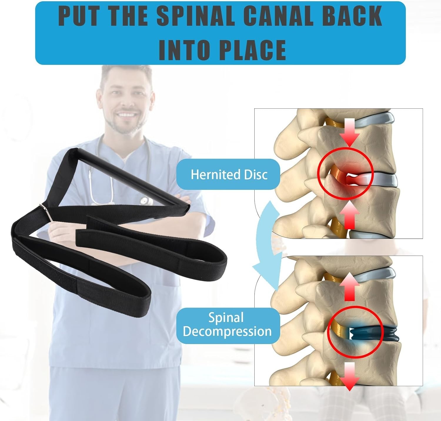 Y Neck Traction Strap Cervical Traction Device Neck Stretcher with Handles