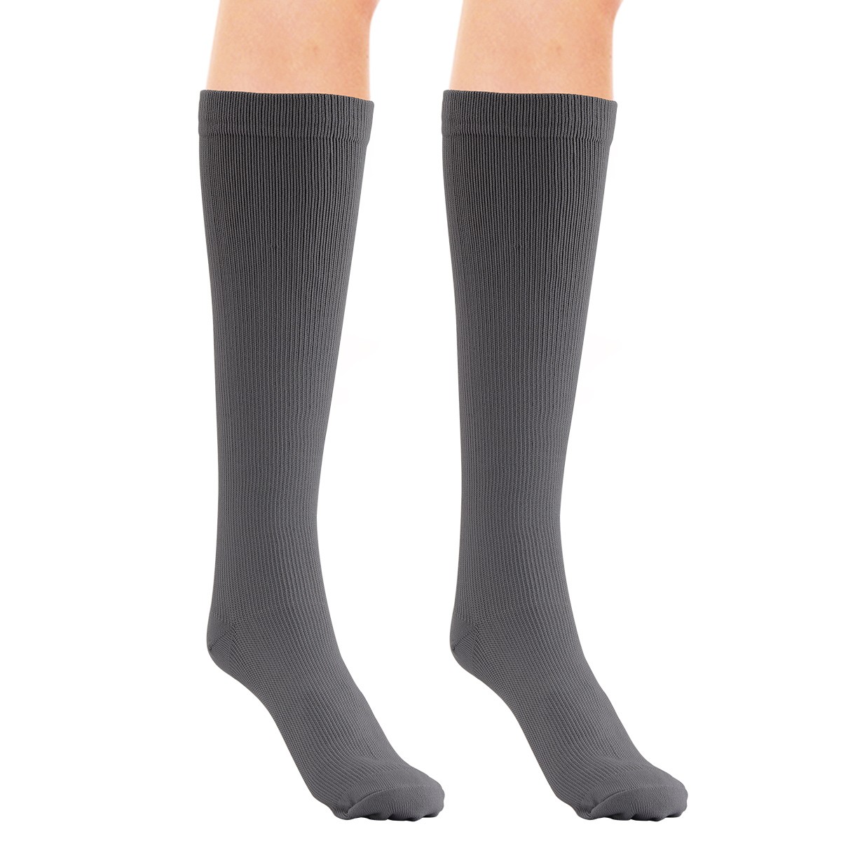5-Pair Mens Womens Compression Socks 20-30mmHg Running Hiking Nurse Support Gray