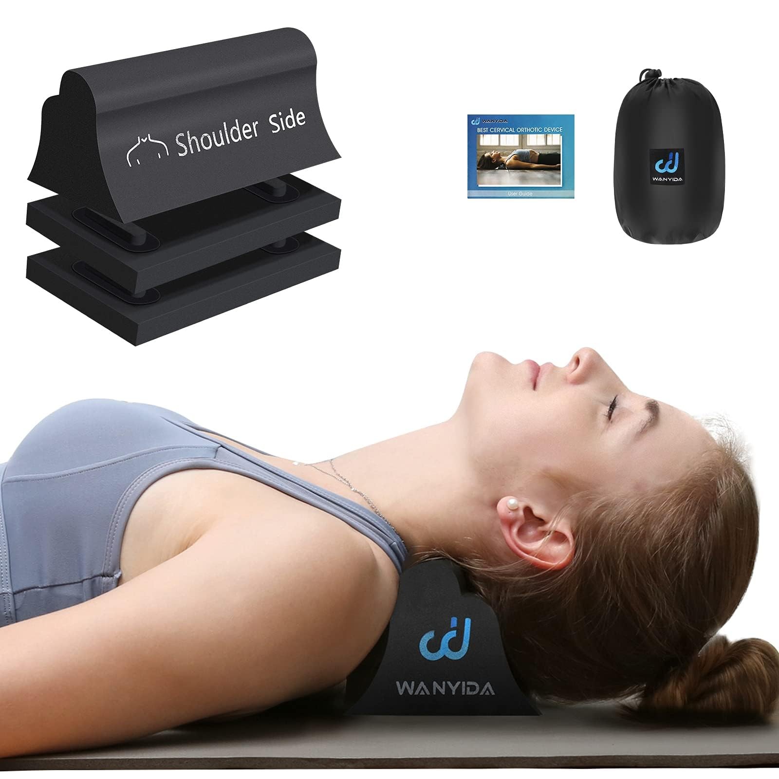 Neck and Shoulder Relaxer, Neck Stretcher Chiropractic Pillows for Pain Relie…