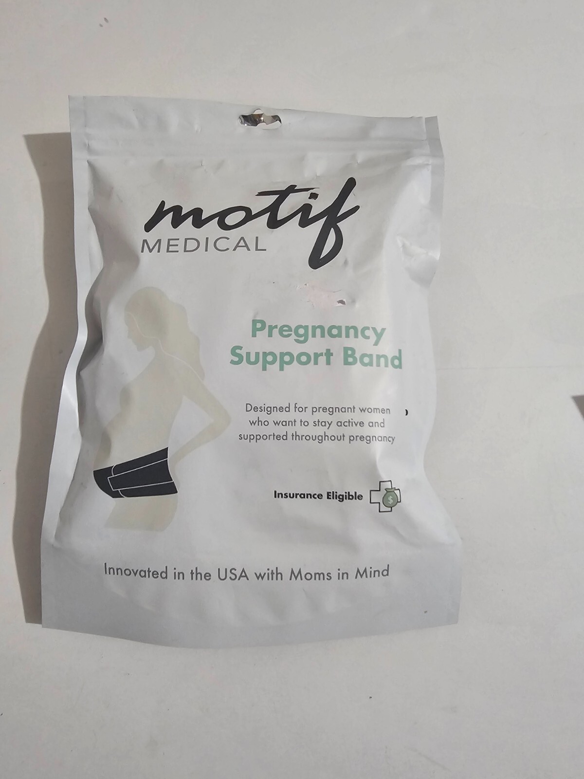 Motif Medical Pregnancy Support Band Size Extra Small Size, 24-32Waist White