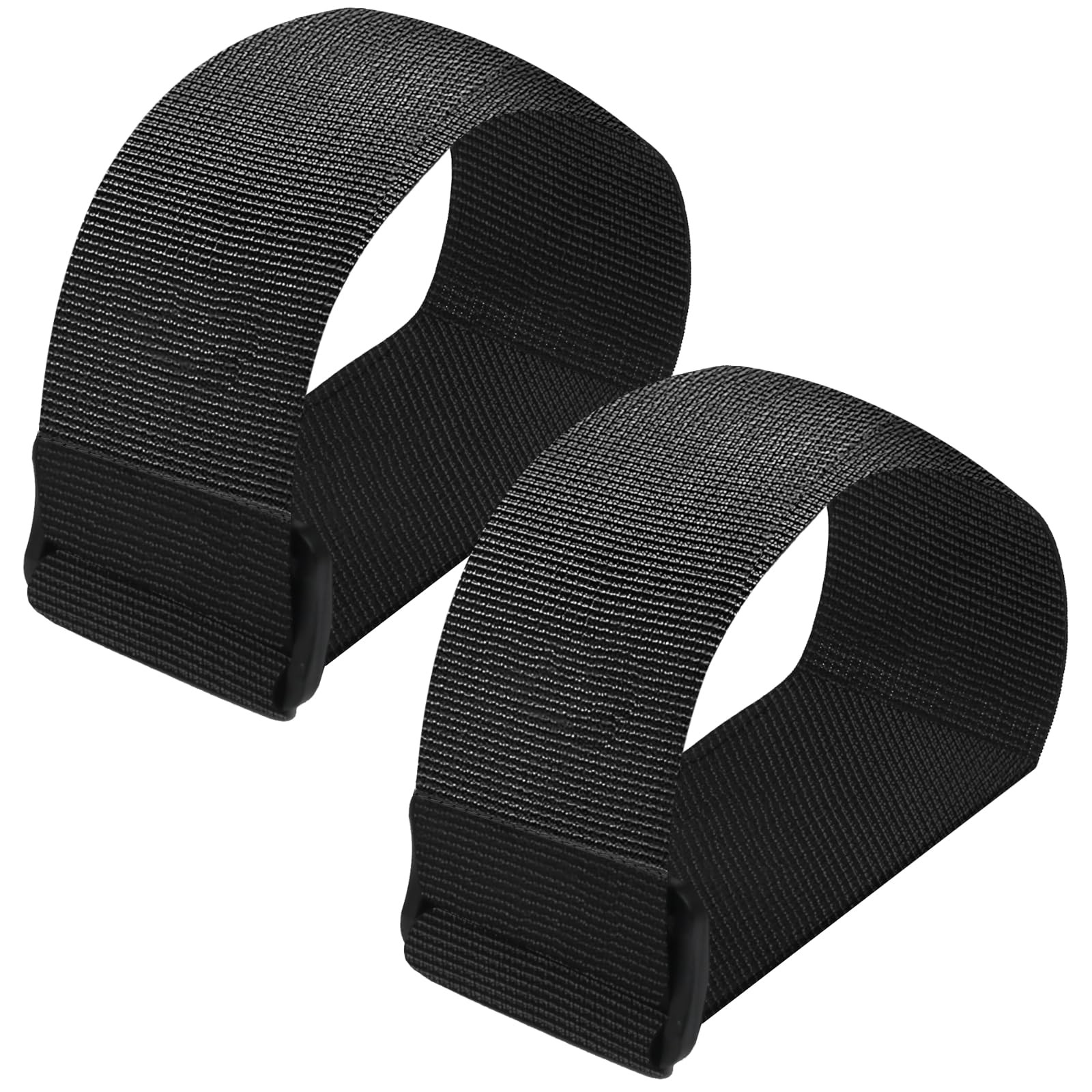 GUMWIG 2 Pcs Leg Exerciser Traction Straps, Under Desk Elliptical Pedal Black