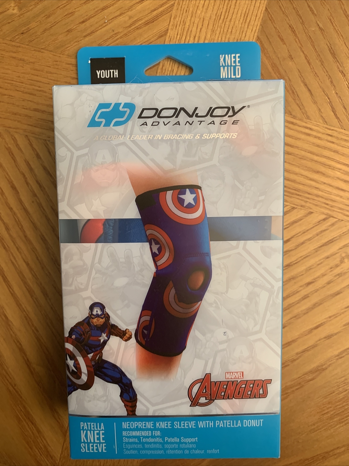DonJoy Marvel Avengers Captain America Youth Neoprene Knee Sleeve Patella