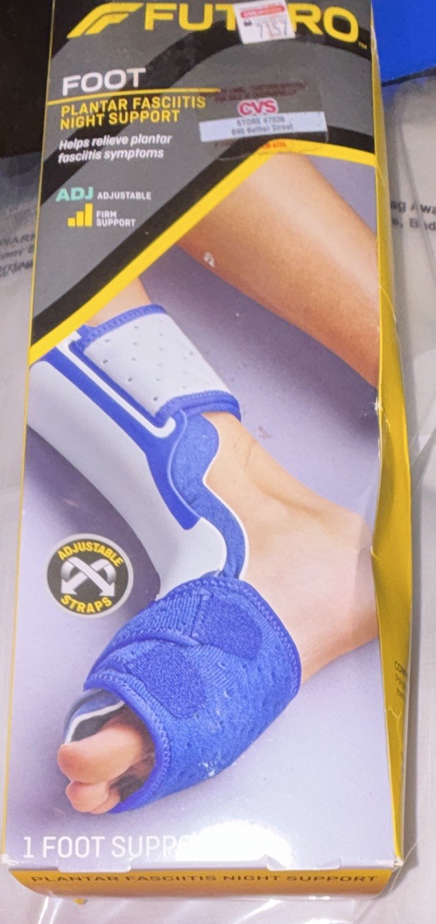 FUTURO Plantar Fasciitis Night Support Foot Brace Adjustable Blue/White 48507