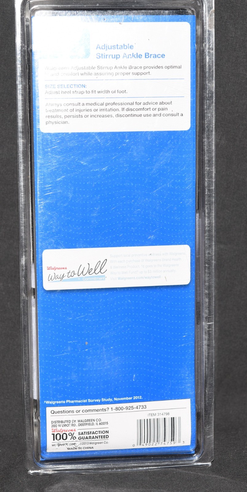 STIRRUP ANKLE BRACE-ADJUSTABLE-NEW -WALGREENS