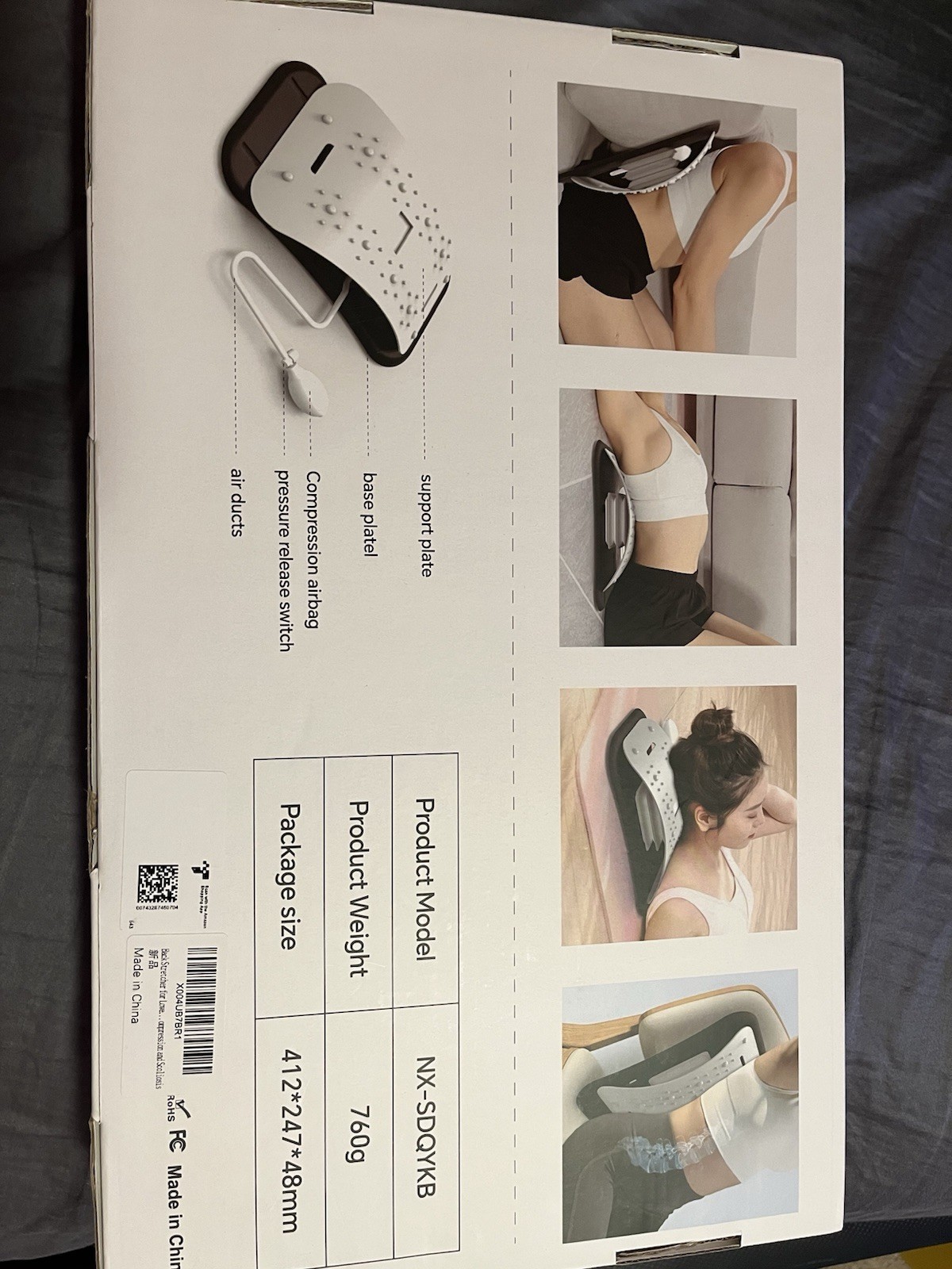 Back Stretcher Spine Board Adjustable Ortho Support for Pain Relief and Lumbar