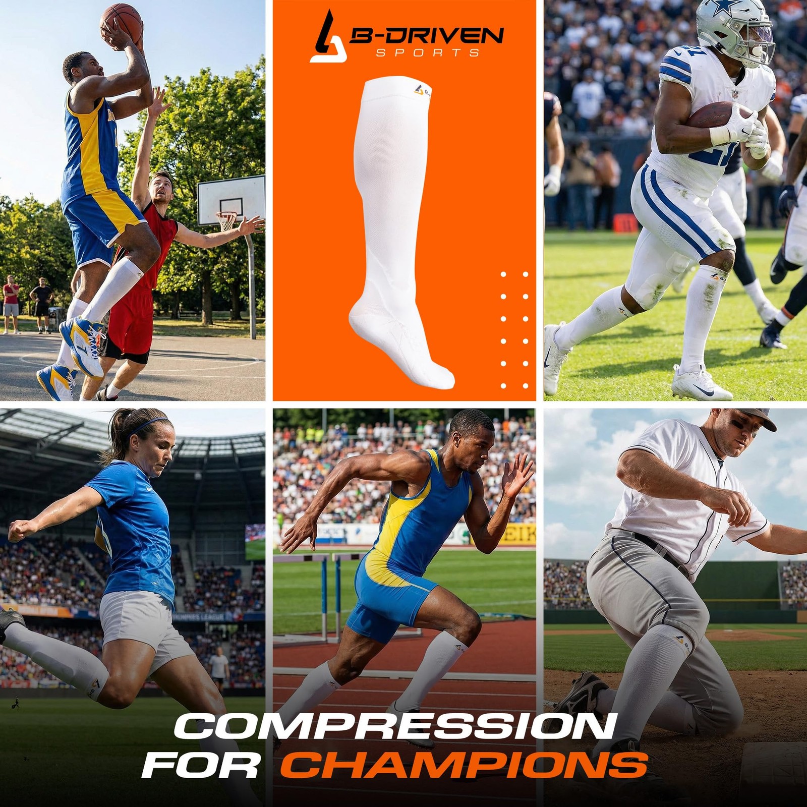 Graduated Compression Socks – 20-30mmHg Support Socks for Leg Swelling, Muscl…