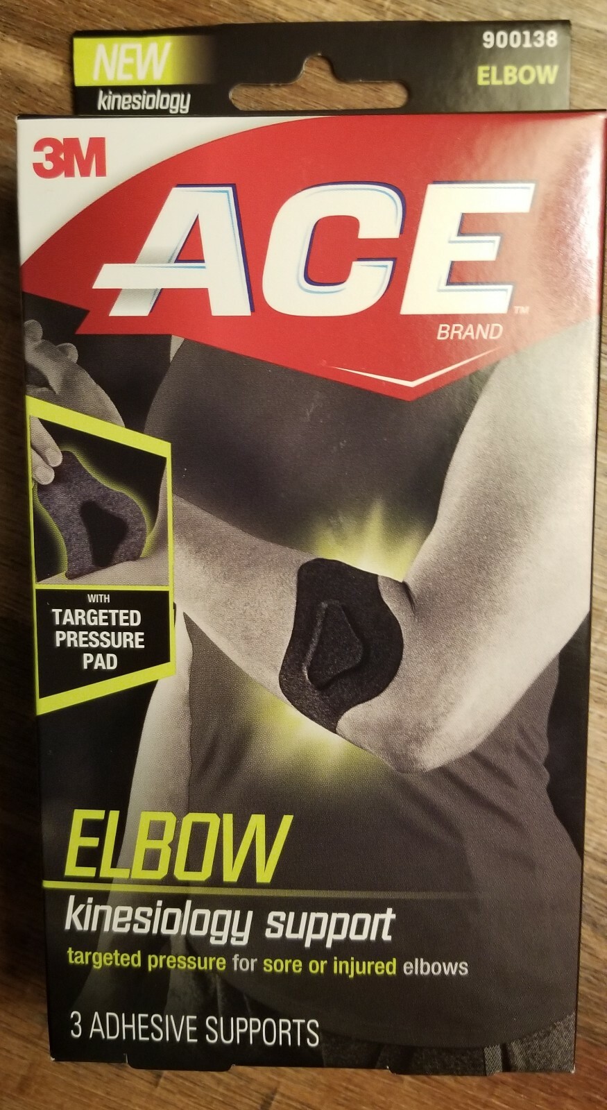 3M ACE Brand Elbow Kinesiology Support Targeted Pressure Pad 3 Adhesive Supports