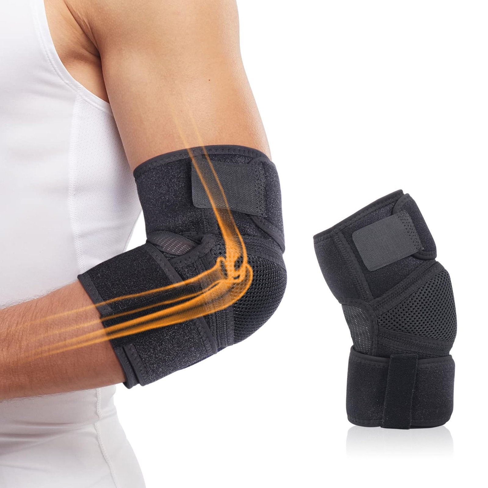 Cozyhealth Elbow Brace for Tendonitis Women Men, Tennis Sport – Black