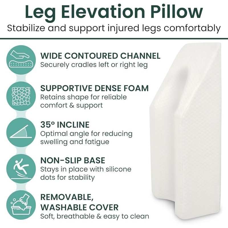 Knee Elevation Pillow Foam Support Wedge Post Surgery Injury Recovery Aid New