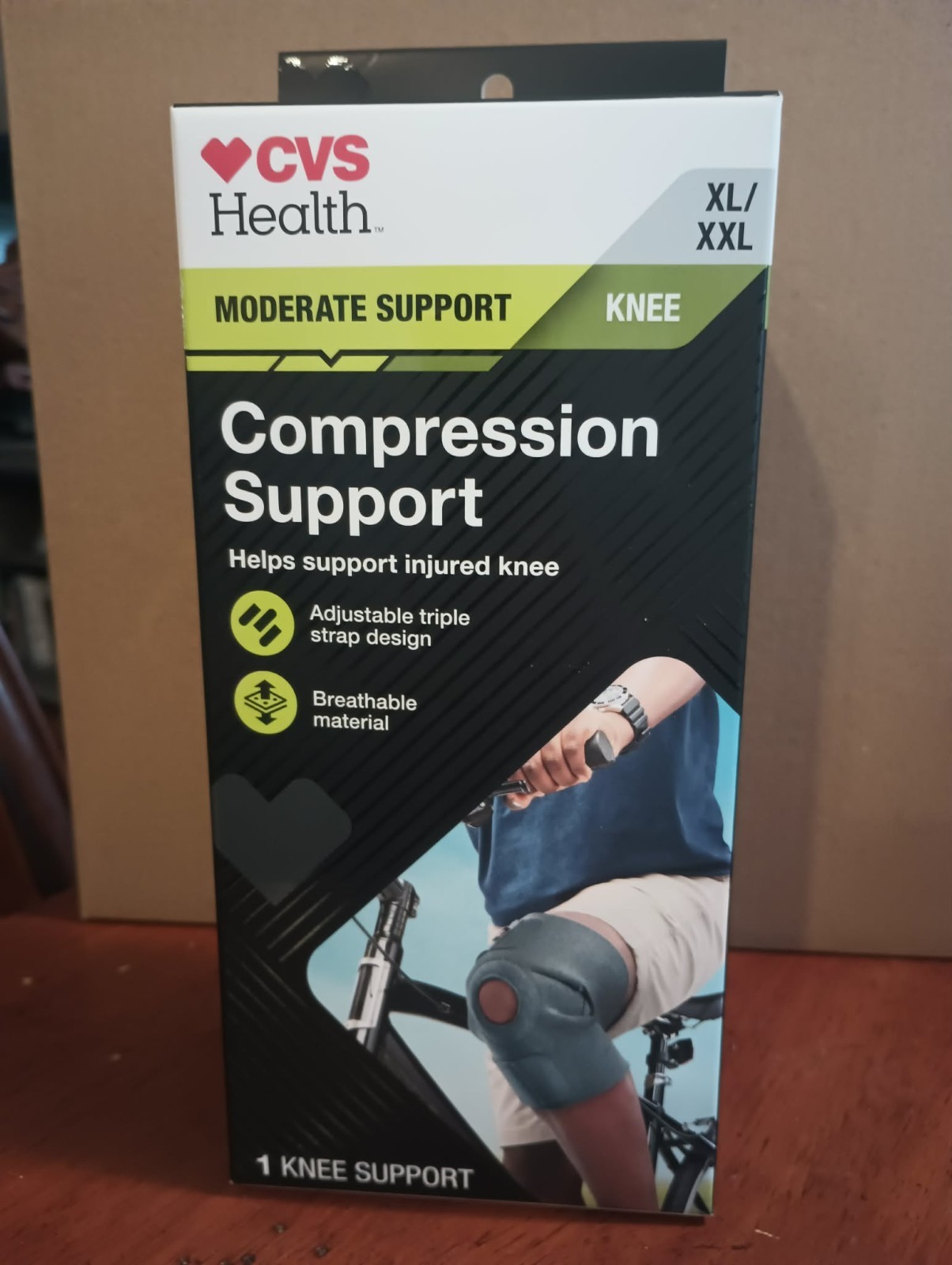 CVS Health Compression Knee Support Breathable Material Size XL/XXL Moderate