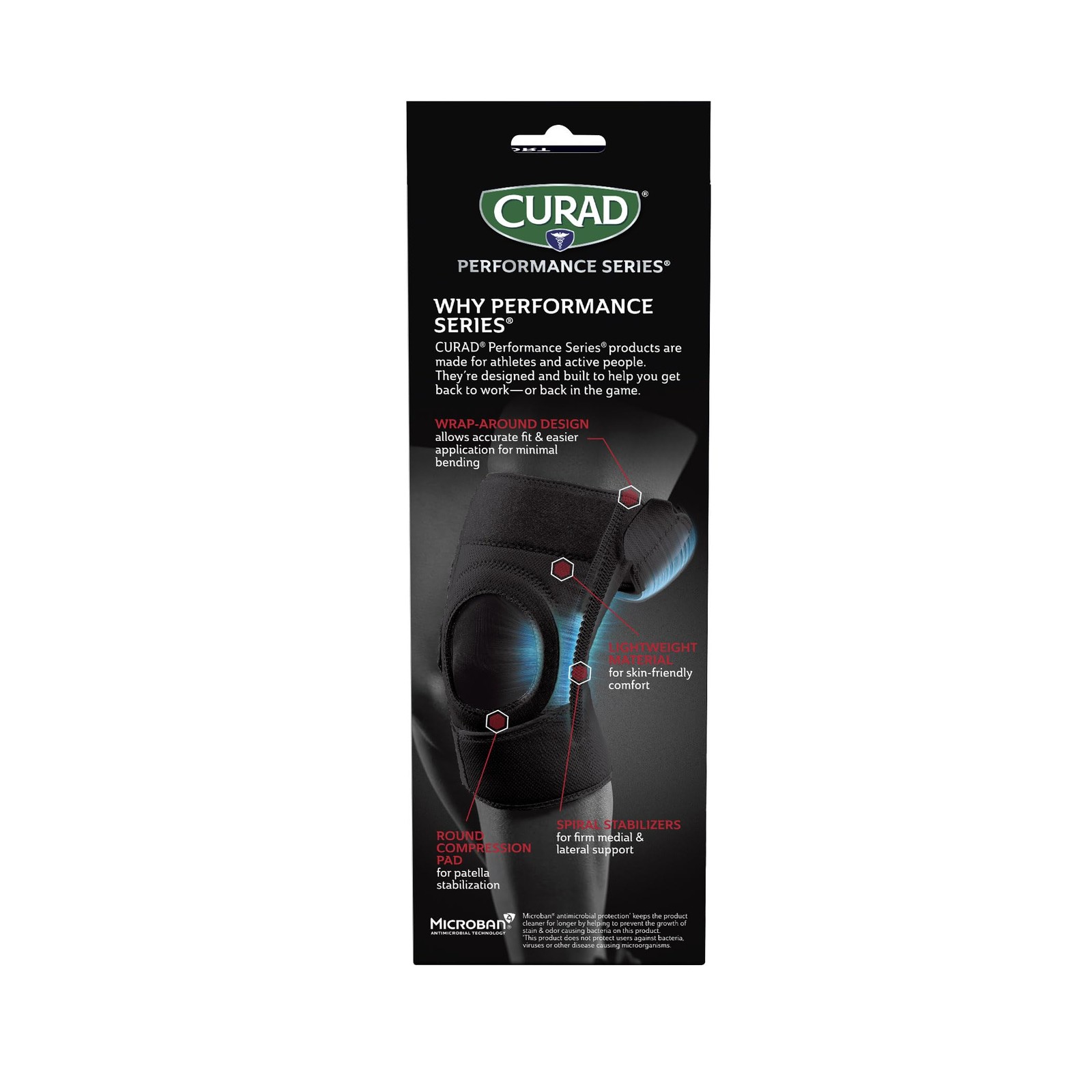 CURAD Performance Series Knee Support with Side Stabilizers Adjustable Universal