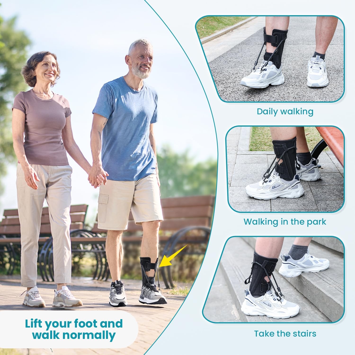 AFO Foot Drop Brace Splint, Adjustable Drop Foot Up Ankle Support for Walking…