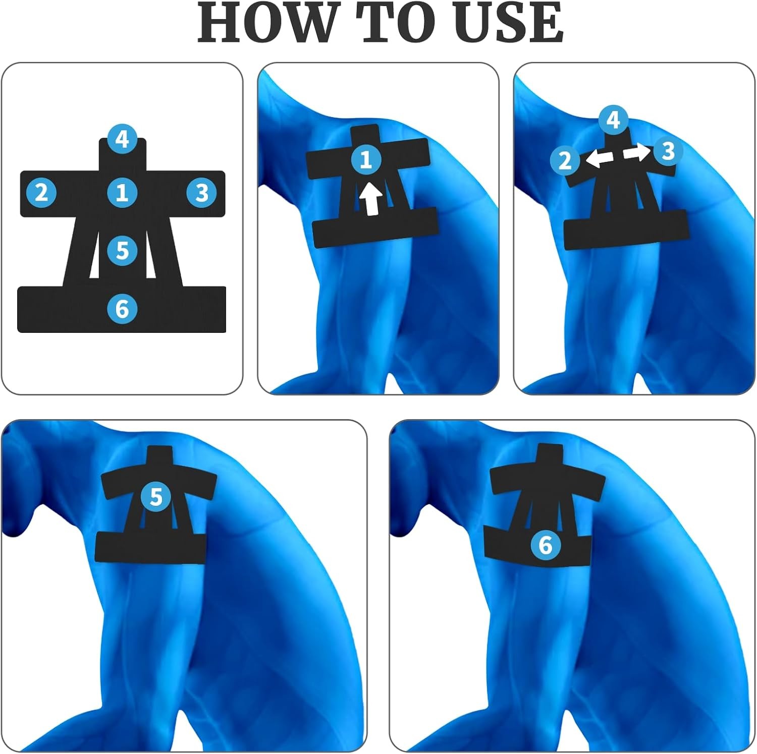Shoulder Pain Relief Tape – 15pcs Precut Kinesiology Athletic Tape, Waterproof