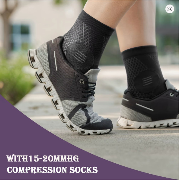 Ankle Compression Socks Foot Sleeve Plantar Fasciitis Support Neuropathy Pain