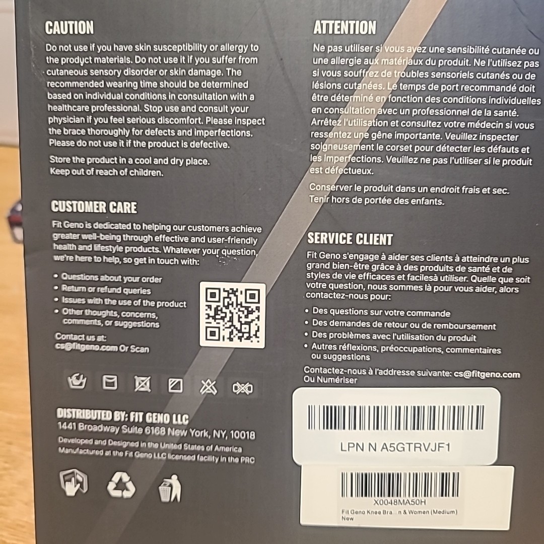 Fit Geno Adjustable Compression Knee Brace Medium – New