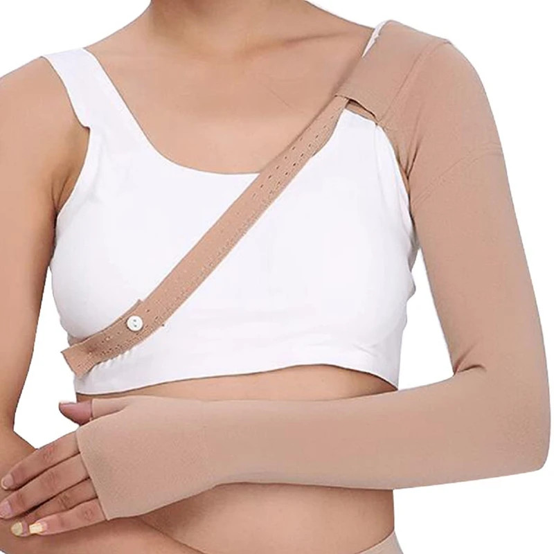 Post Mastectomy Compression Arm Sleeve Elbow Palm Support Lymphedema 30-40 mmHg