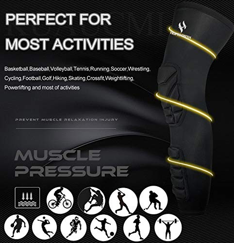 2 Pack Padded Compression Leg Calf Sleeves Shin Protective Support Guard
