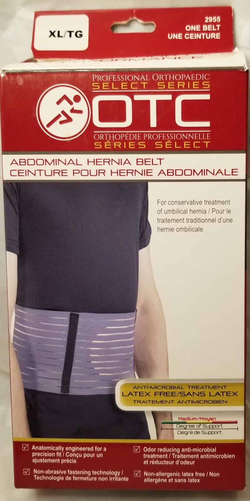 OTC Select Series Abdominal Hernia Belt, XL – Medium Support, Latex Free, NIB