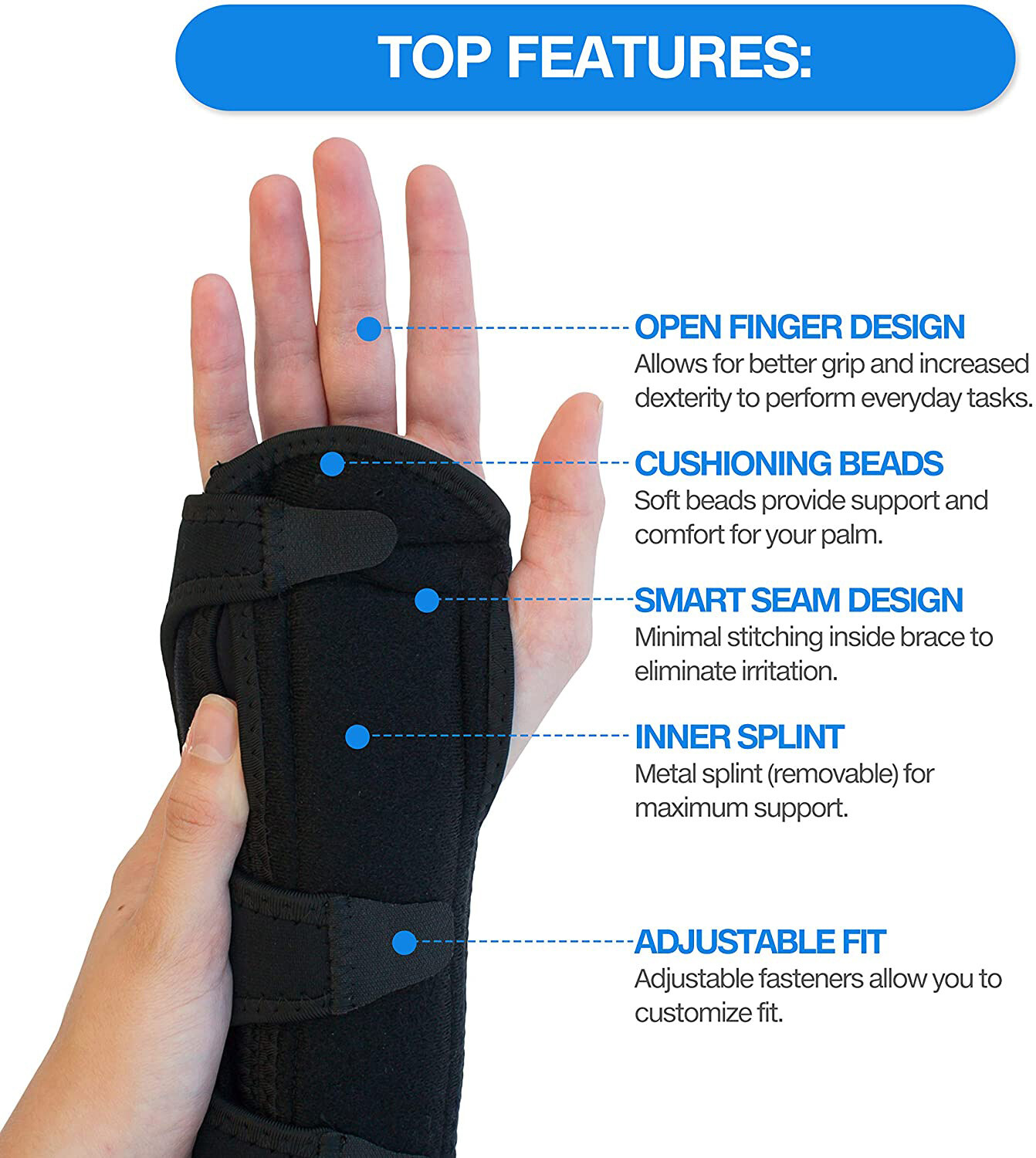 Soft Wrist Sleep Support Brace Carpel Tunnel Typing Fatigue/Pain Relief – 2pcs