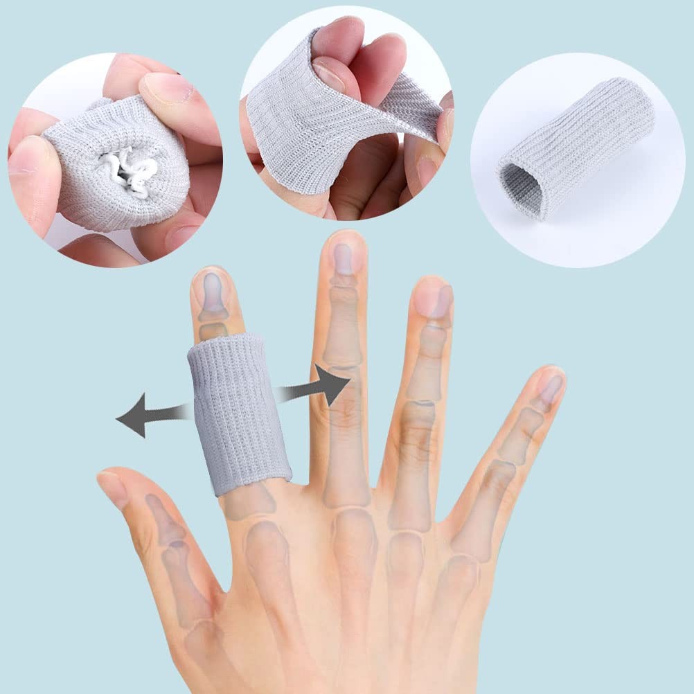 20 Pcs Elastic Thumb Finger Sleeves Protectors for Relieving Pain Arthritis