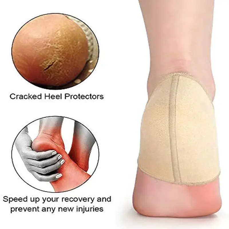 New Heel Cover Protectors Cracked Sleeve Heel Pads Cups Relieve Pain Plantar Fas
