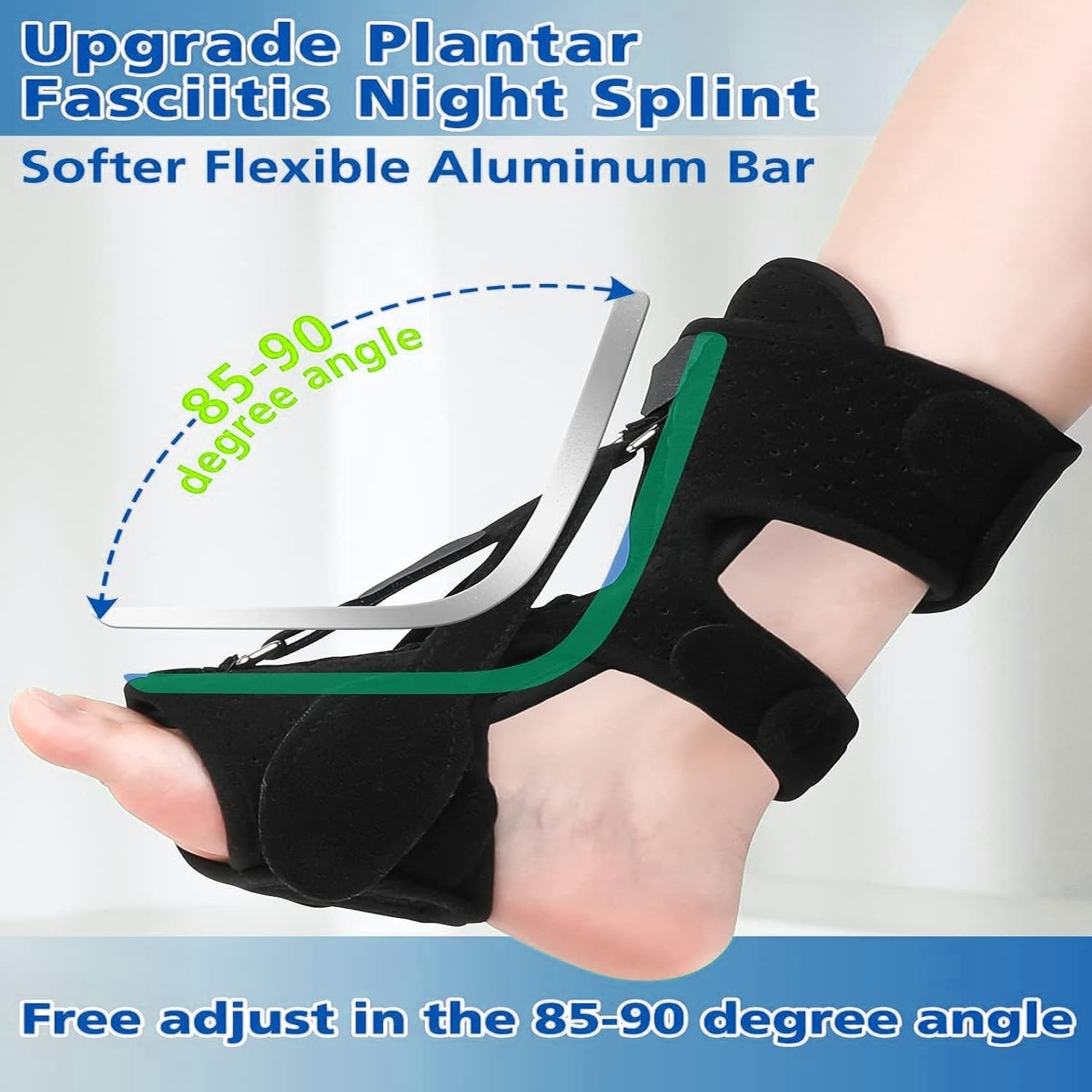 Plantar Fasciitis Night Splint and Brace, 2 PK NEW BLACK E432