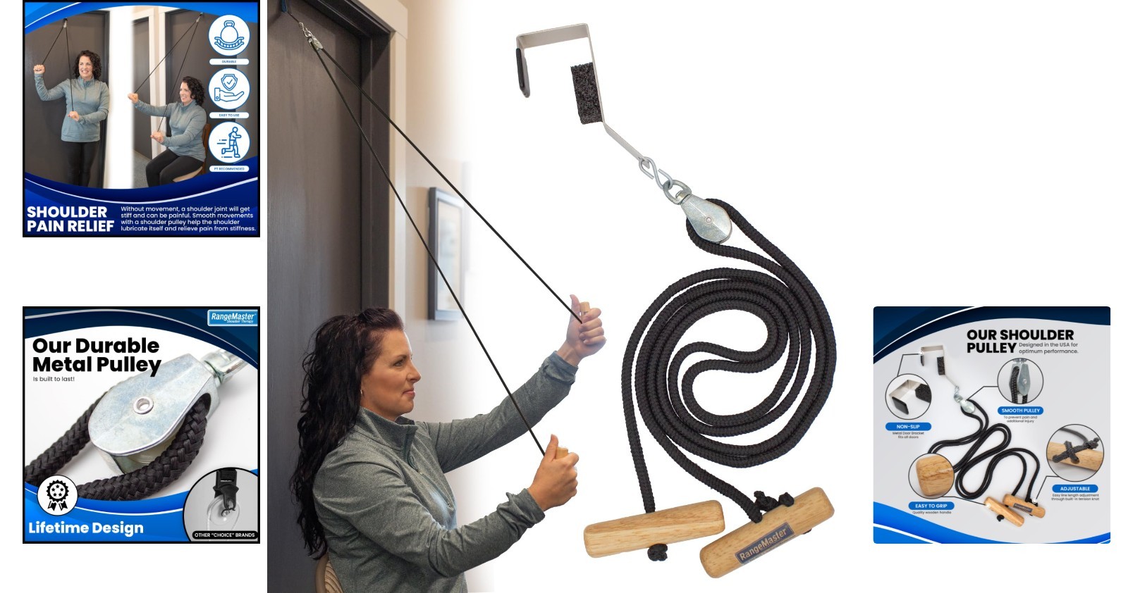 Post-Surgery Shoulder Pulley with Non-Slip Metal Bracket – Supports Recovery