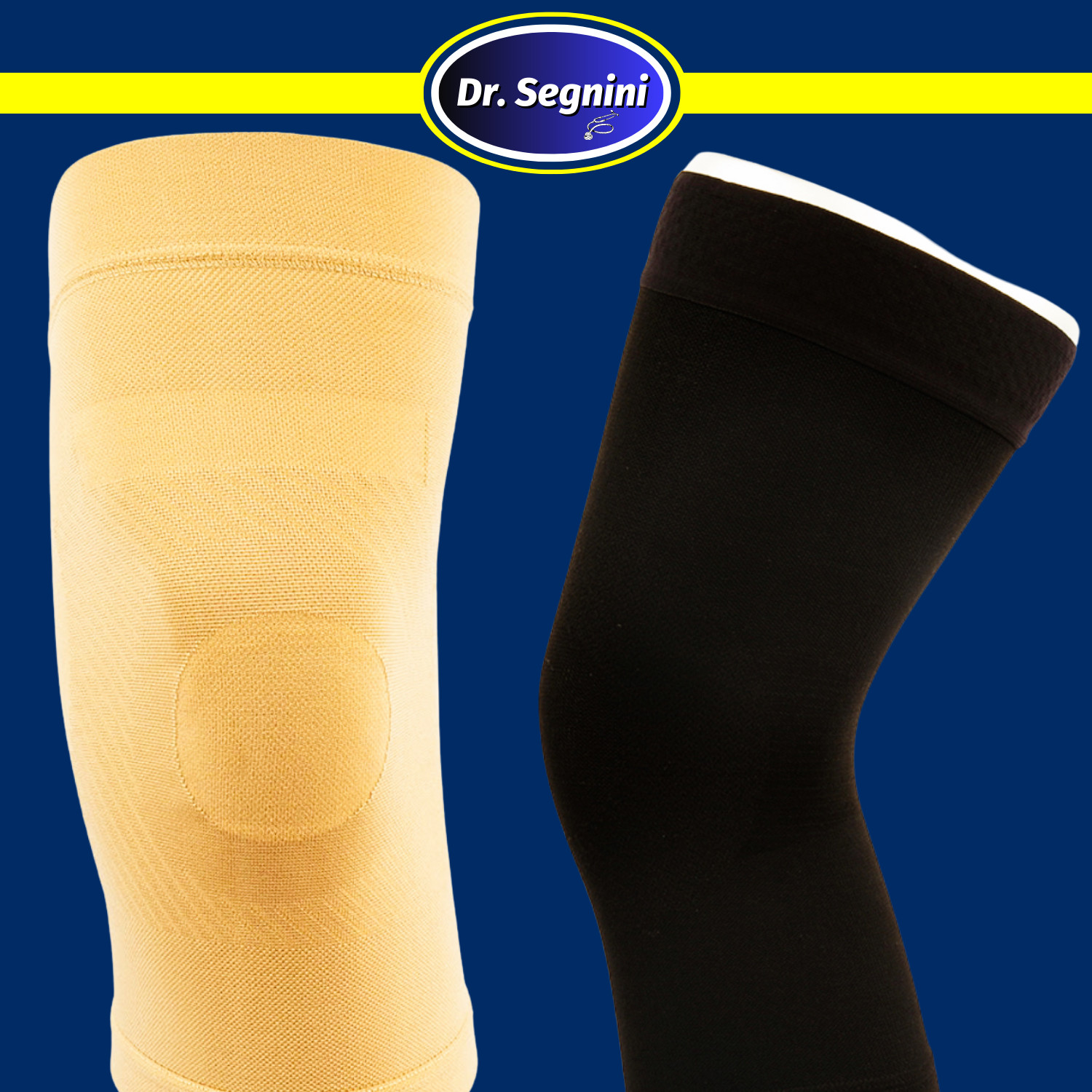 PAIR HIGH ELASTIC NYLON KNITTED KNEE BRACE SUPPORT SLEEVE ANTISLIP COMPRES✅J9108