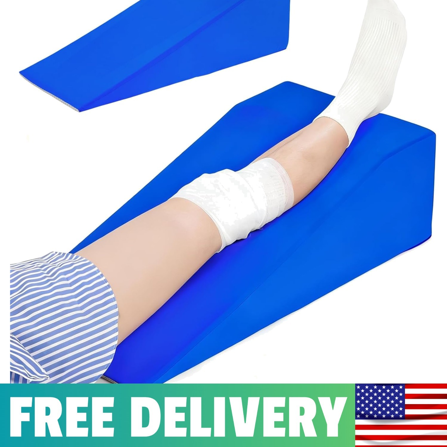 High-Density Foam Knee Surgery Pillow – Breathable, Removable Cover for Recovery