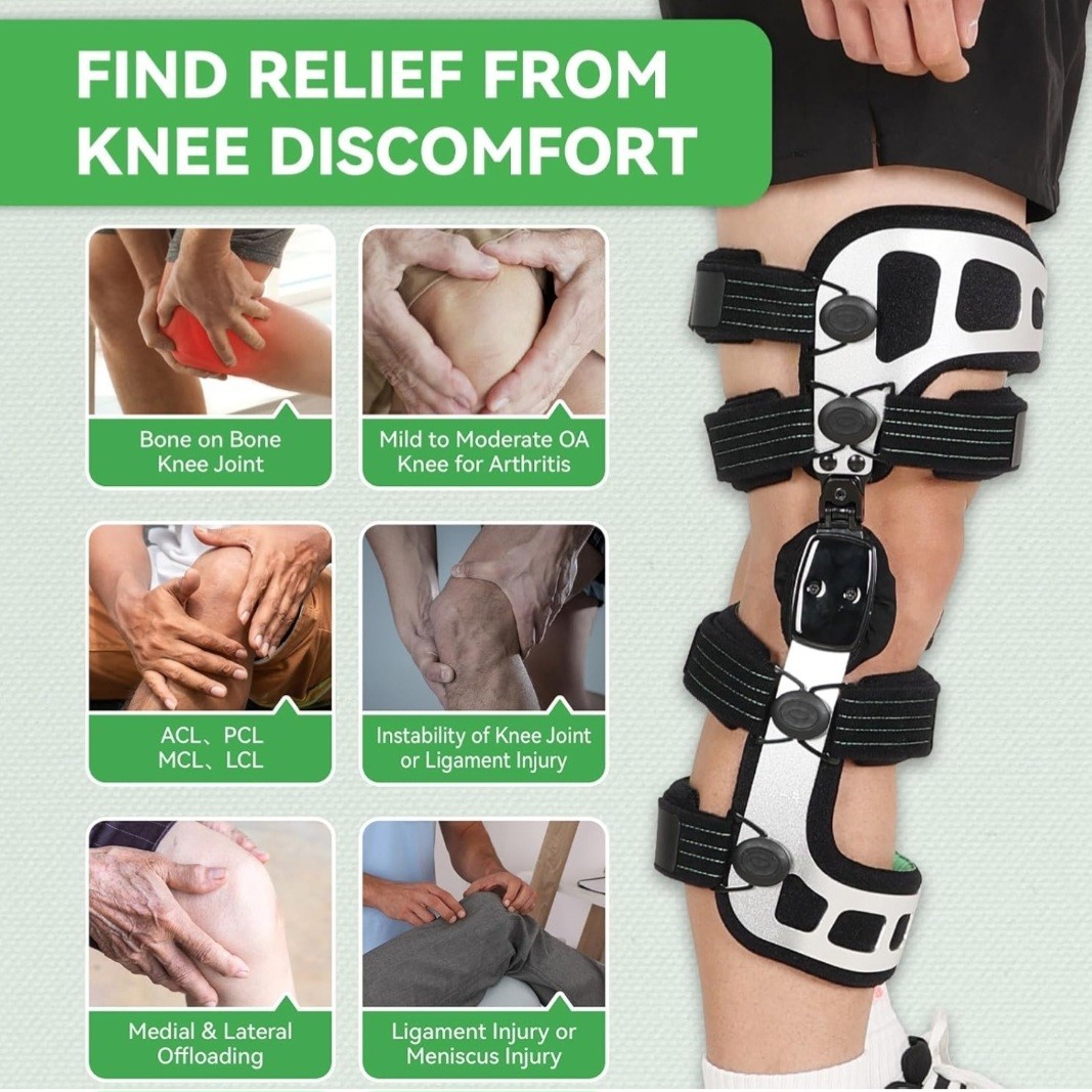 Orthomen Dual Action OA Hinged Knee Brace Booster Right Medium Double Upright