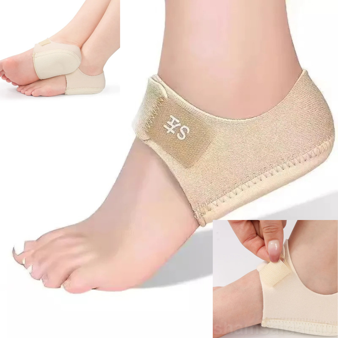 1 Pair Heel Pads Heel Cushion Support Shock Absorbing Adjustable Strap