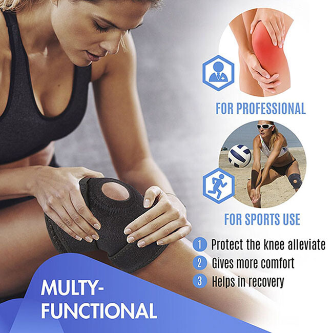 Open Patella Stabilizer Knee Brace Gel Pads Support Joint Pain Arthritis 1x / 2x