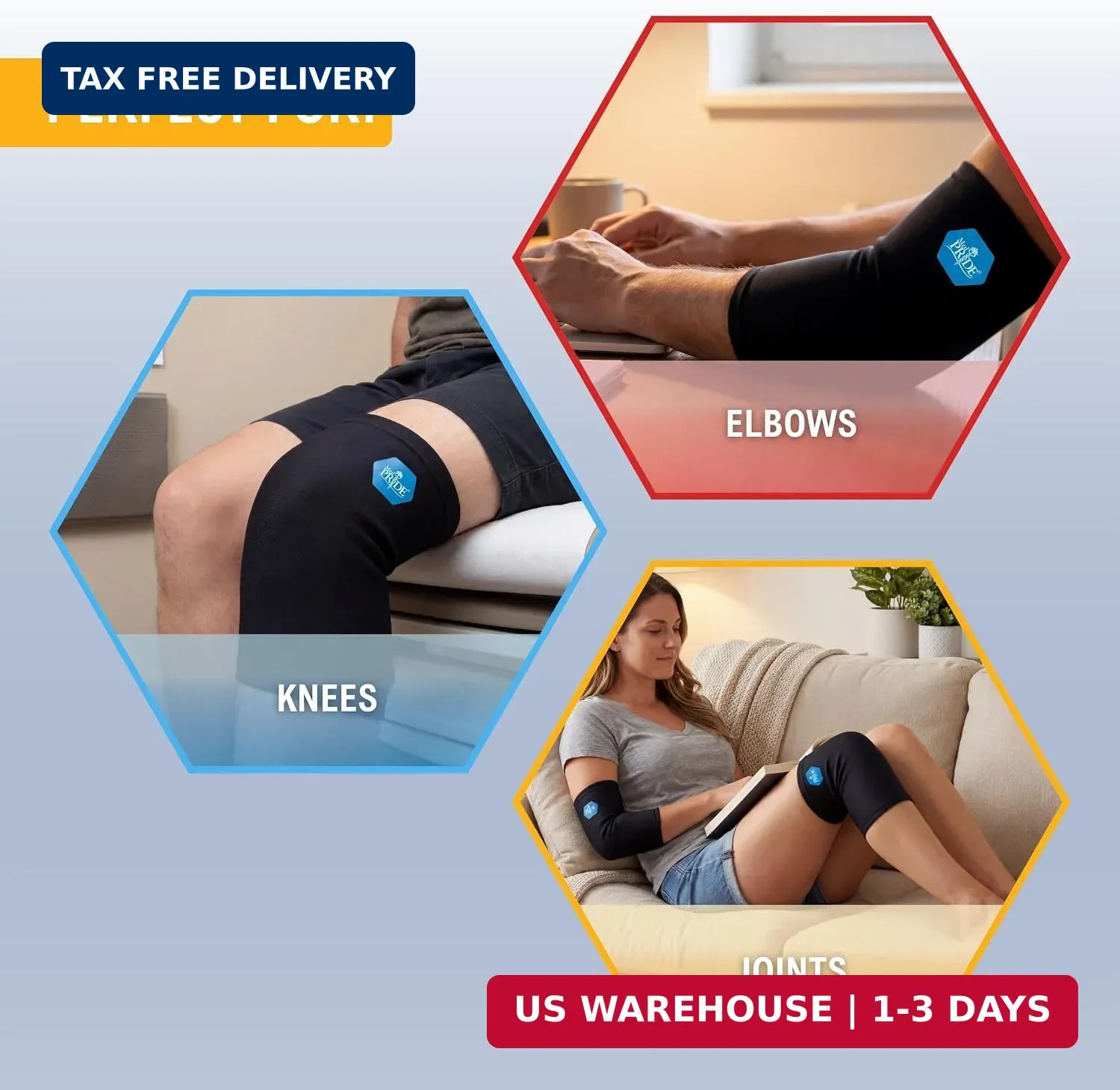 MED PRIDE Gel Compression Sleeve for Elbow and Knee, Hot & Cold Therapy