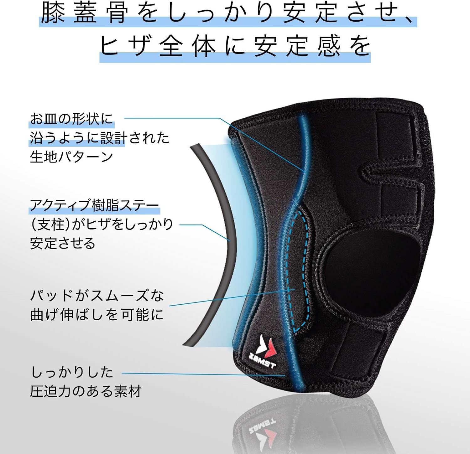 Zamst EK-3 (Knee Support) For both left and right Size【S~3L】from Japan New