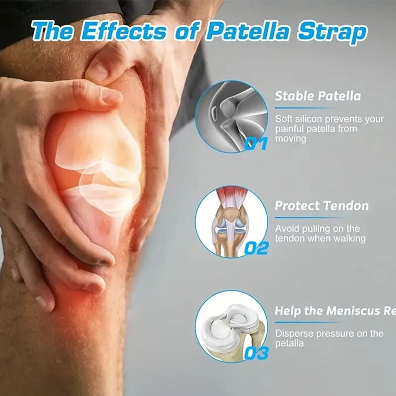 Comfortable Knee Patella Stabilizer Strap Running, Hiking, Soccer, Basketball