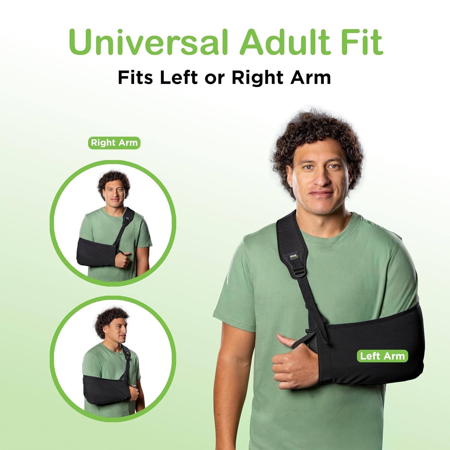 Breathable Adjustable Arm Sling for Shoulder Injury – Left/Right Fit, Black