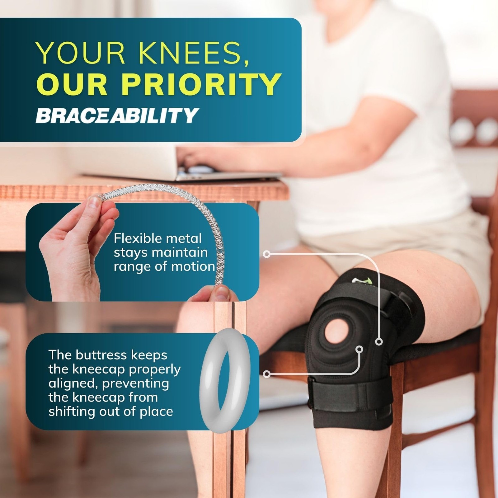 BraceAbility Bariatric Knee Brace for Large Legs – Plus Size Knee Brace with …
