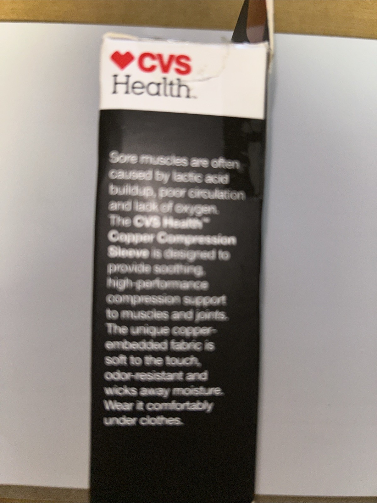KNEE COPPER COMPRESSION Sleeve CVS Health LARGE BLACK