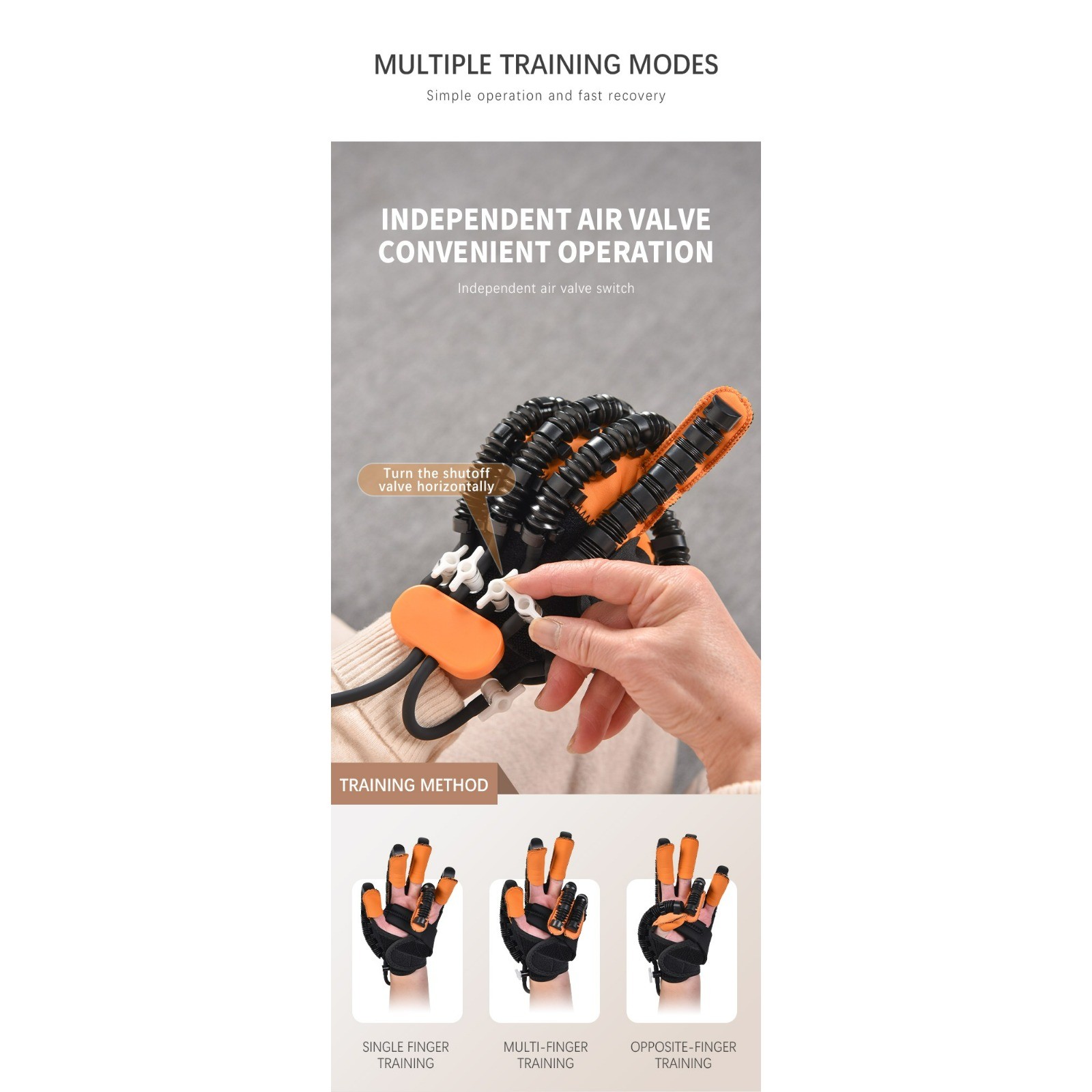 Robotic Hand Training Glove Rechargeable Individual Finger Exercise Portable
